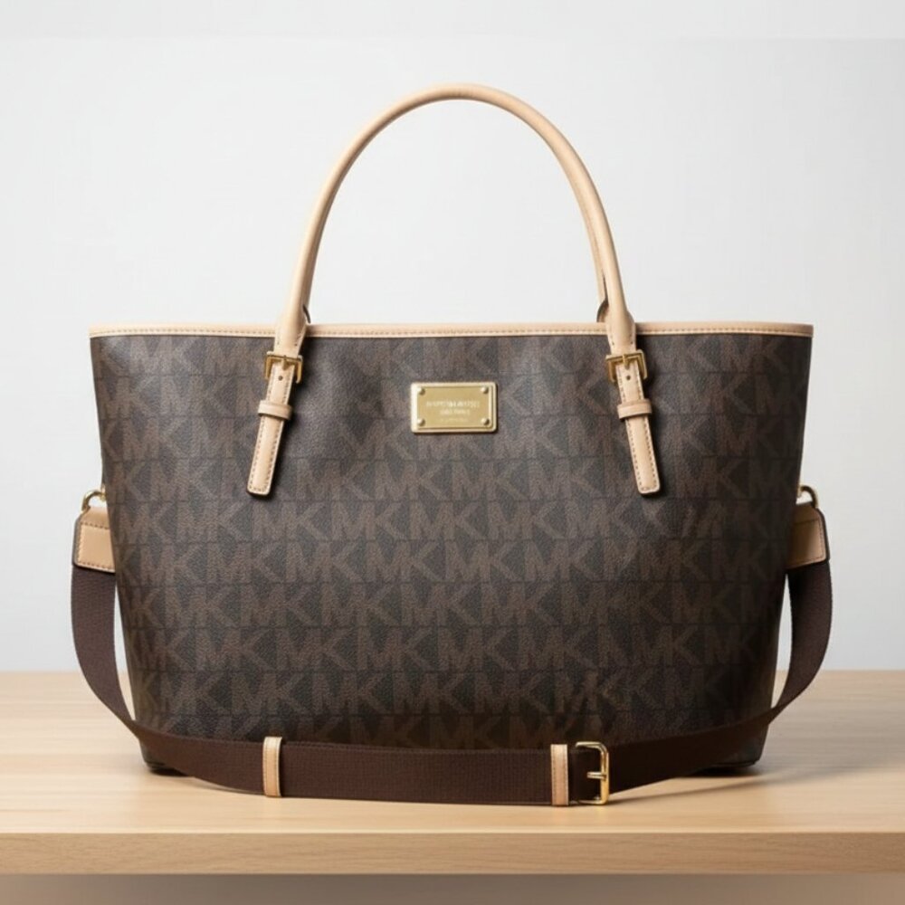 Michael Kors Jet Set Travel Tote with an optional crossbody/stroller